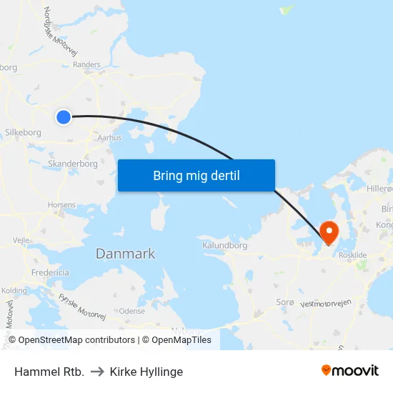 Hammel Rtb. to Kirke Hyllinge map