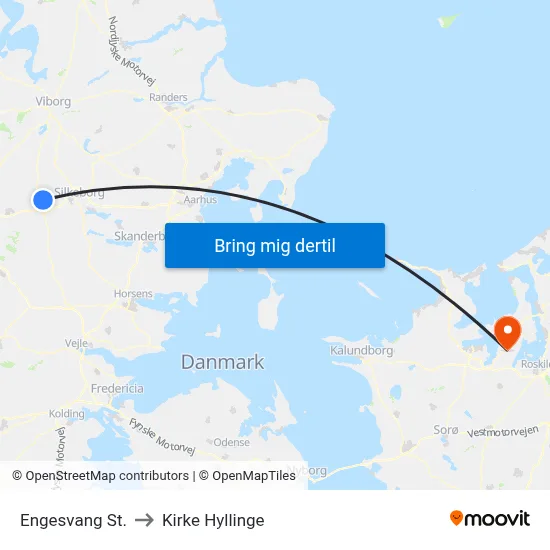 Engesvang St. to Kirke Hyllinge map