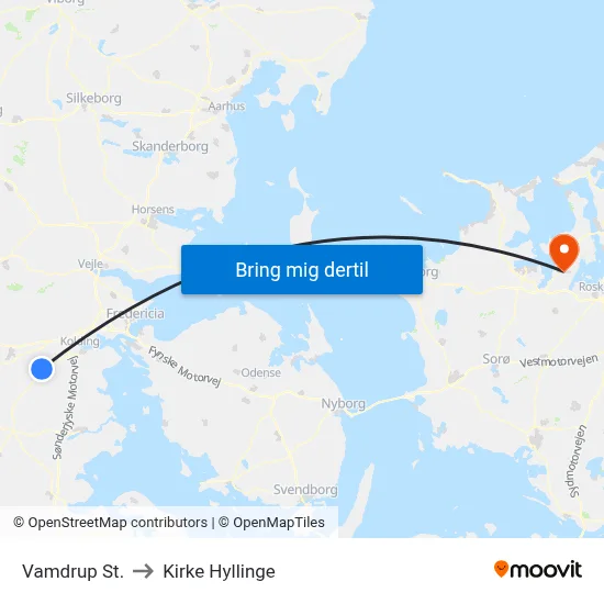Vamdrup St. to Kirke Hyllinge map