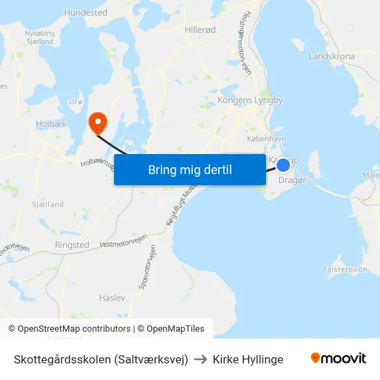 Skottegårdsskolen (Saltværksvej) to Kirke Hyllinge map