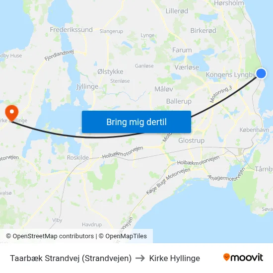 Taarbæk Strandvej (Strandvejen) to Kirke Hyllinge map