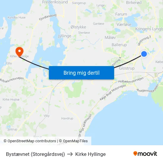 Bystævnet (Storegårdsvej) to Kirke Hyllinge map