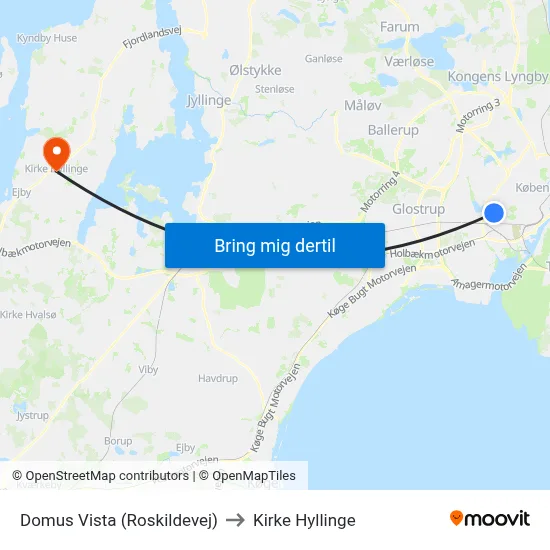 Domus Vista (Roskildevej) to Kirke Hyllinge map