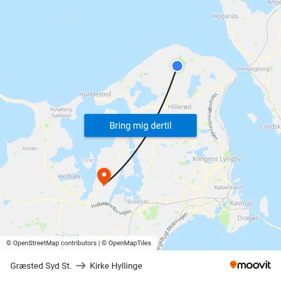Græsted Syd St. to Kirke Hyllinge map