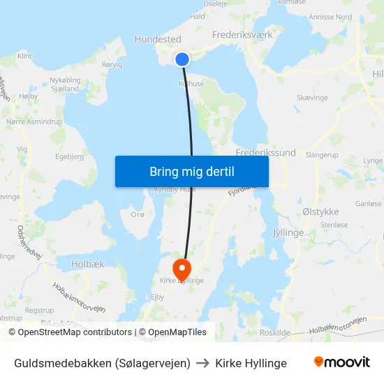 Guldsmedebakken (Sølagervejen) to Kirke Hyllinge map