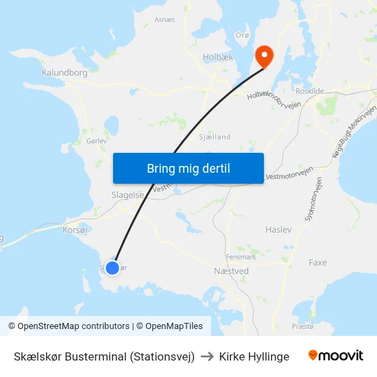 Skælskør Busterminal (Stationsvej) to Kirke Hyllinge map