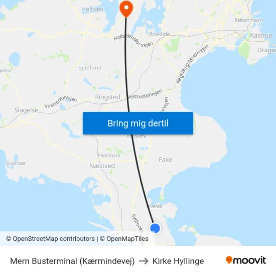Mern Busterminal (Kærmindevej) to Kirke Hyllinge map