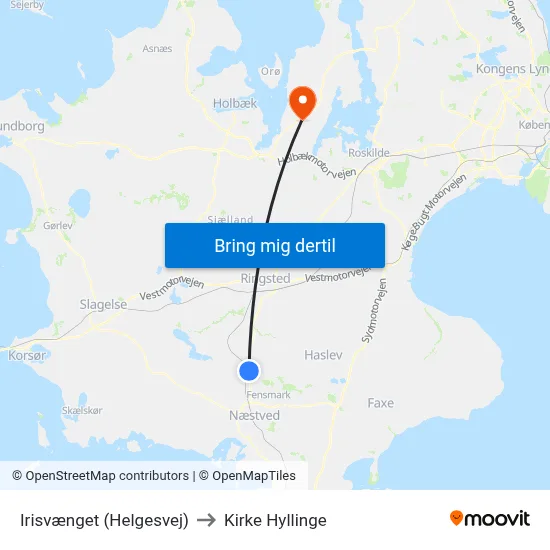 Irisvænget (Helgesvej) to Kirke Hyllinge map