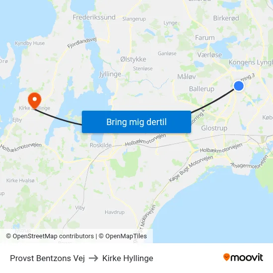 Provst Bentzons Vej to Kirke Hyllinge map
