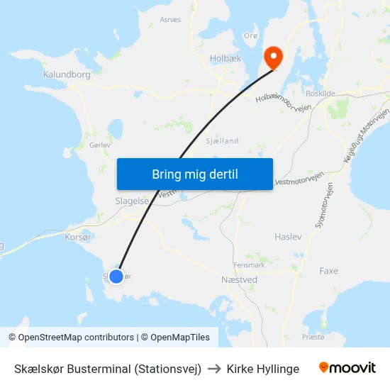 Skælskør Busterminal (Stationsvej) to Kirke Hyllinge map