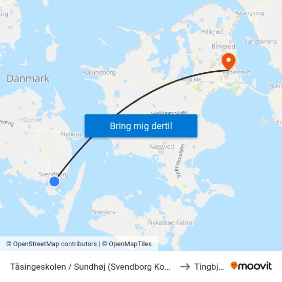 Tåsingeskolen / Sundhøj (Svendborg Kommune) to Tingbjerg map