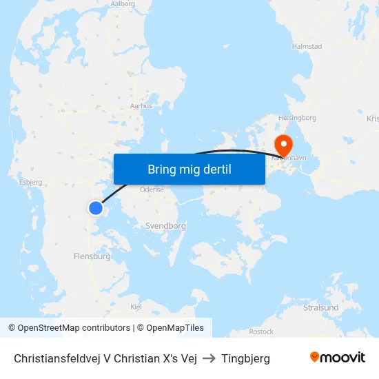 Christiansfeldvej V Christian X's Vej to Tingbjerg map