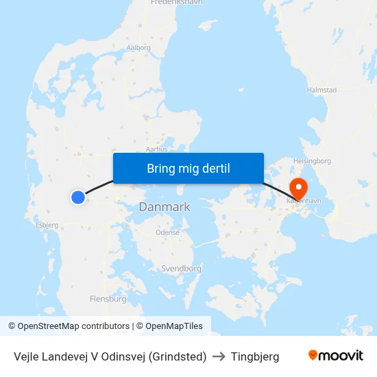 Vejle Landevej V Odinsvej (Grindsted) to Tingbjerg map