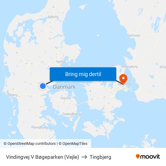 Vindingvej V Bøgeparken (Vejle) to Tingbjerg map