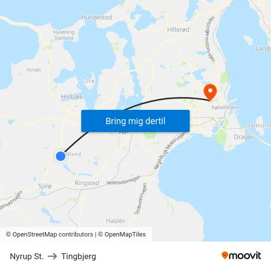 Nyrup St. to Tingbjerg map
