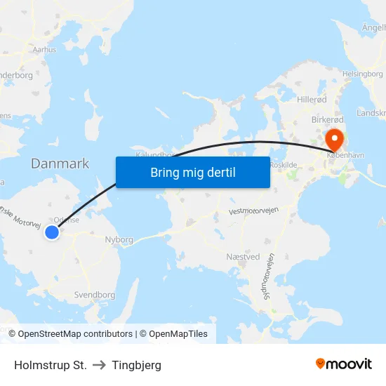 Holmstrup St. to Tingbjerg map