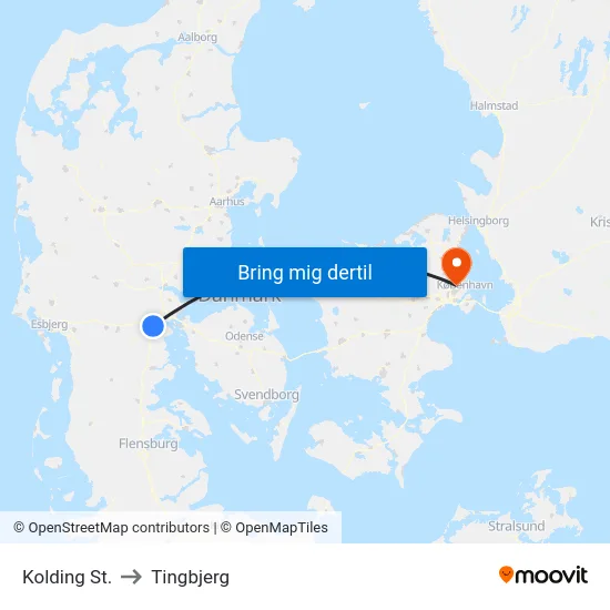 Kolding St. to Tingbjerg map