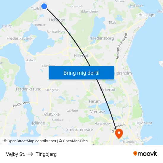 Vejby St. to Tingbjerg map