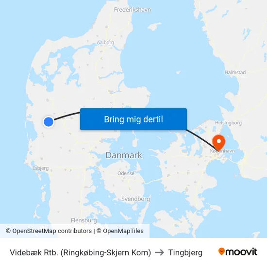 Videbæk Rtb. (Ringkøbing-Skjern Kom) to Tingbjerg map