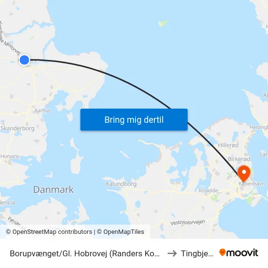 Borupvænget/Gl. Hobrovej (Randers Kom) to Tingbjerg map