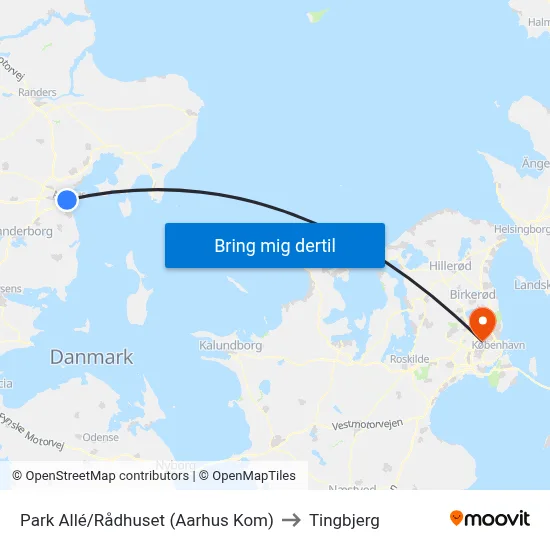 Park Allé/Rådhuset (Aarhus Kom) to Tingbjerg map