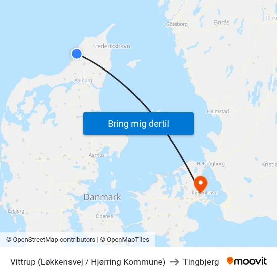Vittrup (Løkkensvej / Hjørring Kommune) to Tingbjerg map