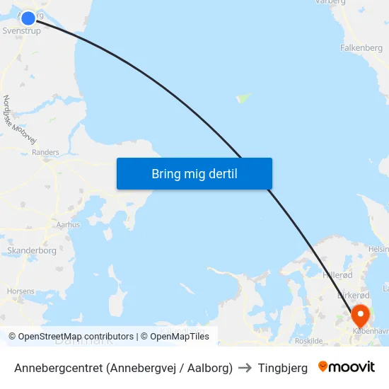 Annebergcentret (Annebergvej / Aalborg) to Tingbjerg map