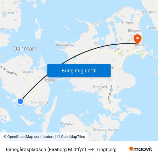 Banegårdspladsen (Faaborg Midtfyn) to Tingbjerg map