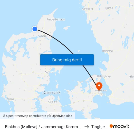 Blokhus (Møllevej / Jammerbugt Kommune) to Tingbjerg map