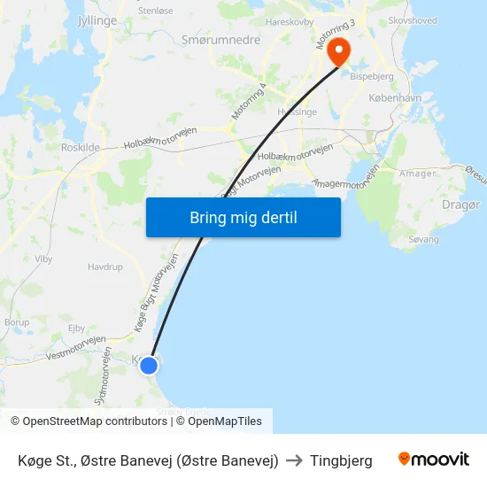 Køge St., Østre Banevej (Østre Banevej) to Tingbjerg map