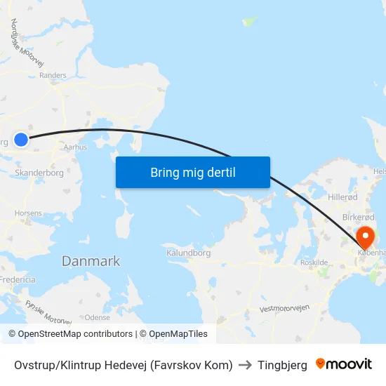 Ovstrup/Klintrup Hedevej (Favrskov Kom) to Tingbjerg map