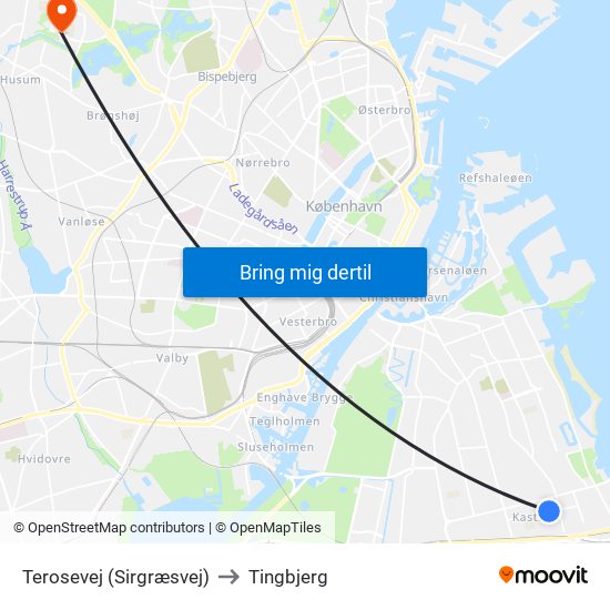 Terosevej (Sirgræsvej) to Tingbjerg map