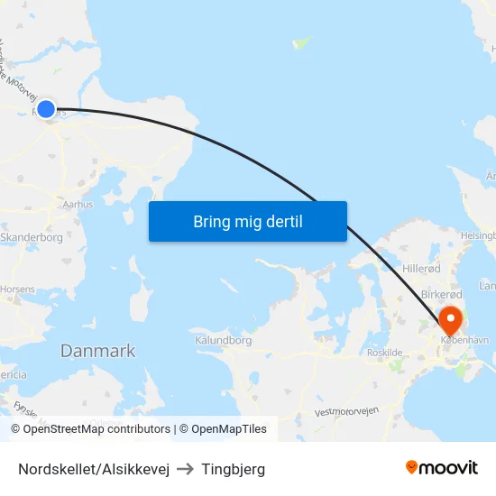 Nordskellet/Alsikkevej to Tingbjerg map