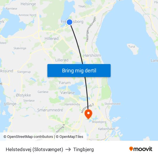 Helstedsvej (Slotsvænget) to Tingbjerg map