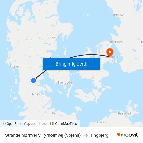 Strandelhjørnvej V Tyrholmvej (Vojens) to Tingbjerg map