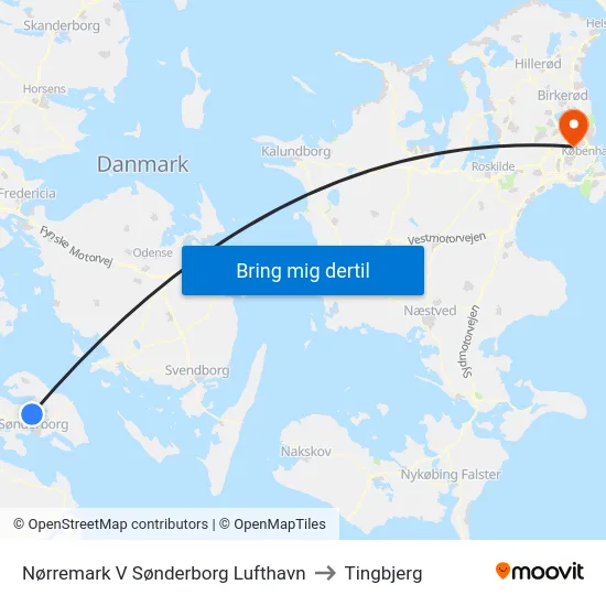 Nørremark V Sønderborg Lufthavn to Tingbjerg map