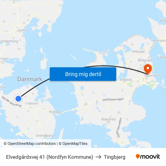 Elvedgårdsvej 41 (Nordfyn Kommune) to Tingbjerg map