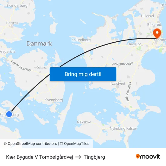 Kær Bygade V Tombølgårdvej to Tingbjerg map