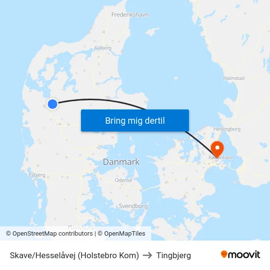 Skave/Hesselåvej (Holstebro Kom) to Tingbjerg map