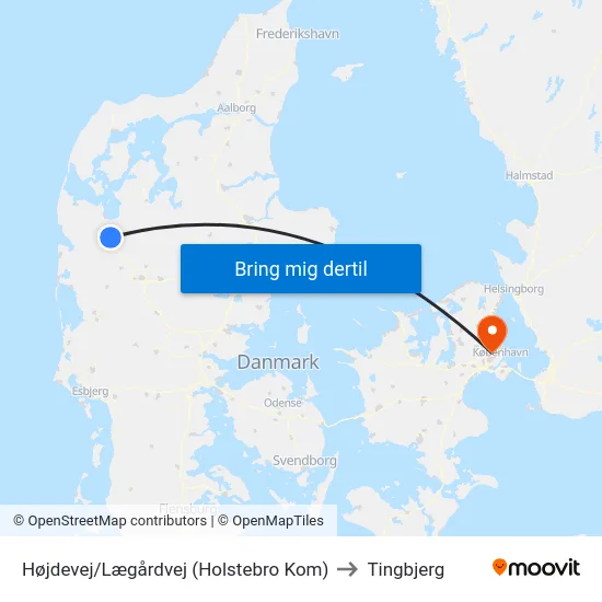 Højdevej/Lægårdvej (Holstebro Kom) to Tingbjerg map