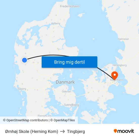 Ørnhøj Skole (Herning Kom) to Tingbjerg map