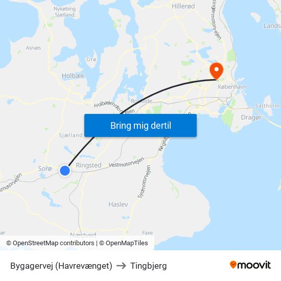 Bygagervej (Havrevænget) to Tingbjerg map