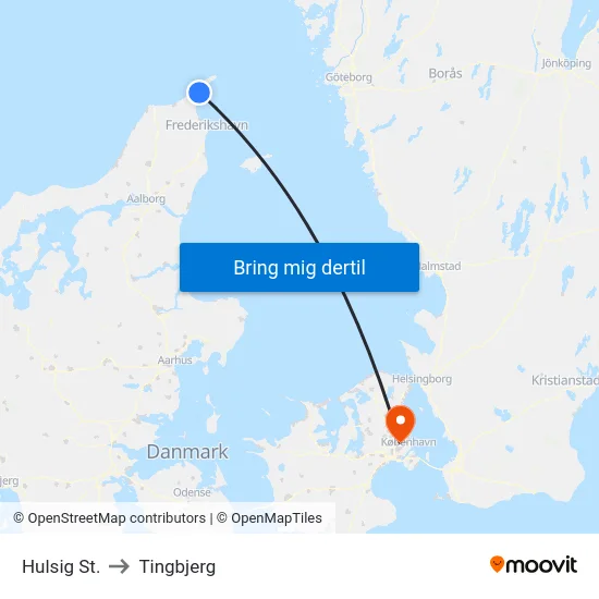 Hulsig St. to Tingbjerg map