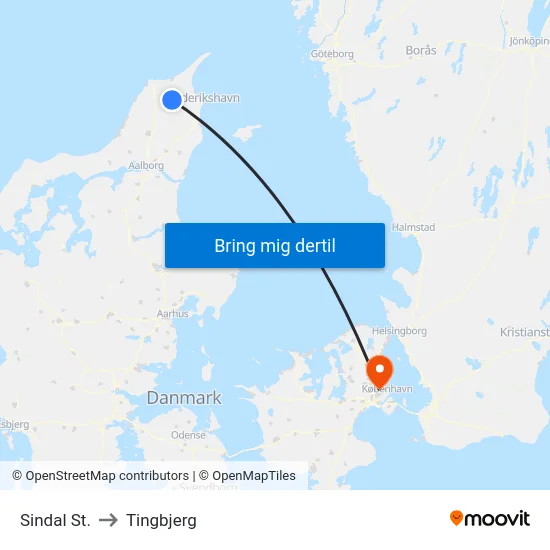 Sindal St. to Tingbjerg map