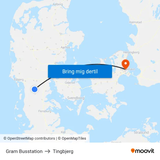Gram Busstation to Tingbjerg map