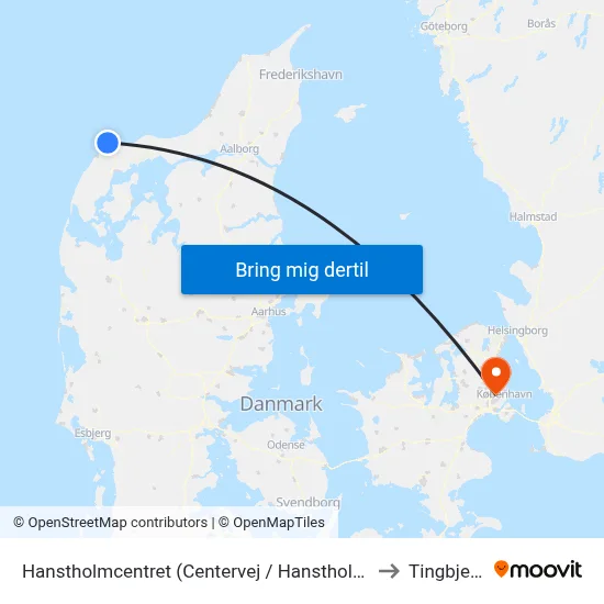 Hanstholmcentret (Centervej / Hanstholm) to Tingbjerg map