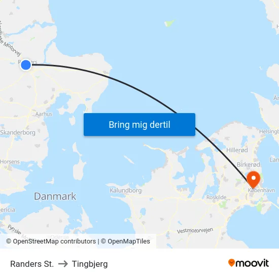 Randers St. to Tingbjerg map