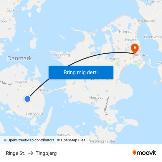 Ringe St. to Tingbjerg map