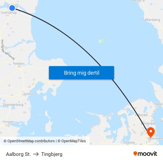 Aalborg St. to Tingbjerg map