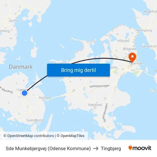 Sde Munkebjergvej (Odense Kommune) to Tingbjerg map